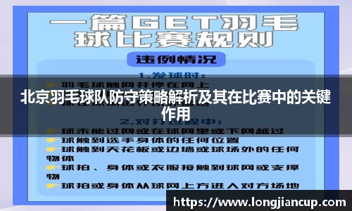北京羽毛球队防守策略解析及其在比赛中的关键作用